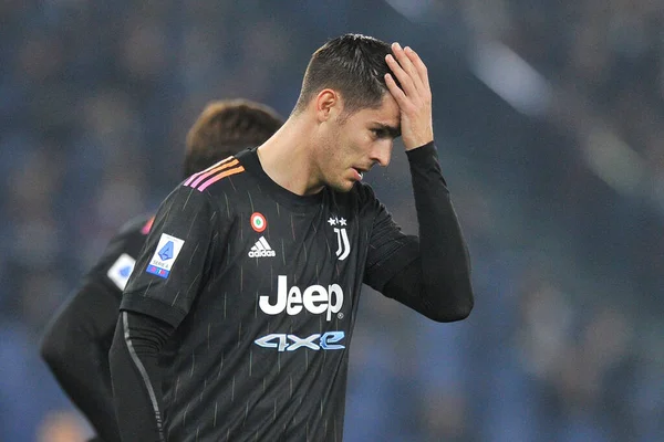Alvaro Morata Jugador Juventus Durante Partido Serie Italianaun Campeonato Entre — Foto de Stock