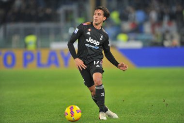 Juventus 'lu Luca Pellegrini, Lazio ile Juventus arasındaki İtalya SerieA şampiyonluğu maçında Roma Olimpiyat Stadyumu' nda oynanan final maçı 0-2 oldu. Roma, İtalya, 20 Kasım 2021. 