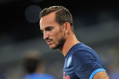 Napoli 'nin Fabian Ruiz oyuncusu, Napoli ile Benevento arasındaki dostluk maçı sonucu 1-5 olan Diego Armando Maradona Stadyumu' nda oynanan maç sırasında. 