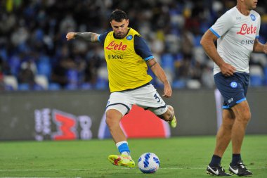 Napoli oyuncusu Andrea Petagna, Napoli ve Benevento arasındaki dostluk maçı sonucu 1-5, Diego Armando Maradona Stadyumu 'nda oynandı.. 