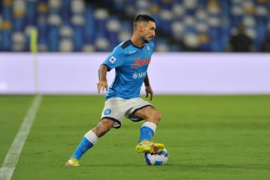 Napoli 'li Matteo Politano oyuncusu, Napoli ile Cagliari arasındaki İtalya SerieA ligi maçında Diego Armando Maradona Stadyumu' nda oynanan final maçı 2-0 'dır. Napoli, İtalya, 26 Eylül 2021. 