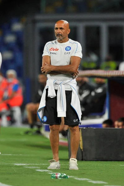 Luciano Spalletti Trener Napoli Podczas Przyjacielskiego Meczu Między Napoli Benevento — Zdjęcie stockowe