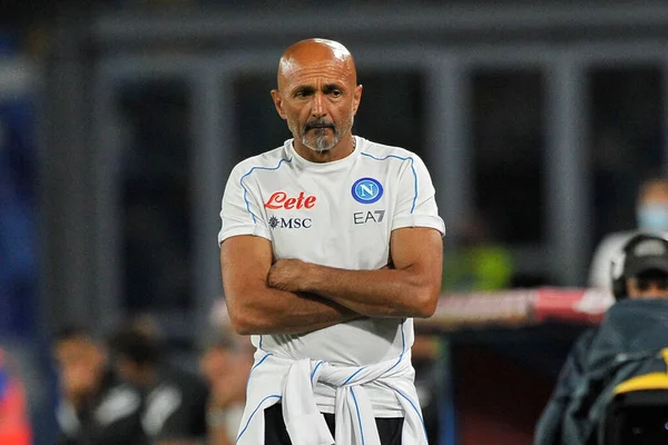 Luciano Spalletti Treinador Napoli Durante Amistoso Entre Napoli Benevento Resultado — Fotografia de Stock
