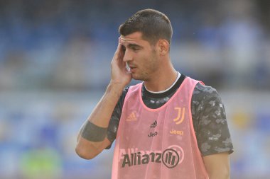 Juventus 'lu Alvaro Morata, Napoli ile Juventus arasındaki İtalyan SerieA ligi maçında Diego Armando Maradona Stadyumu' nda oynanan maçın son maçı 2-1 'dir. Napoli, İtalya, 11 Eylül 2021. 
