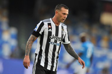 Juventus 'lu Federico Bernardeschi, Napoli ile Juventus arasında oynanan İtalya SerieA Ligi maçında Diego Armando Maradona Stadyumu' nda oynanan maçın son sonucu 2-1 oldu. Napoli, İtalya, 11 Eylül 2021. 