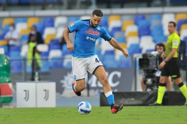 Napoli 'nin Konstantinos Manolas oyuncusu, Napoli ile Juventus arasındaki İtalya SerieA ligi maçında, final maçı 2-1, Diego Armando Maradona Stadyumu' nda oynandı. Napoli, İtalya, 11 Eylül 2021. 