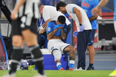 Napoli 'li Lorenzo Insigne, Napoli ile Juventus arasındaki İtalya SerieA ligi maçında Diego Armando Maradona Stadyumu' nda oynanan maçın son maçı 2-1 'dir. Napoli, İtalya, 11 Eylül 2021. 