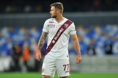 Torino 'nun Karol Linetty oyuncuları, Napoli ile Torino arasındaki İtalya Serie A ligi maçında Diego Armando Maradona Stadyumu' nda oynanan maç 1-0 sona erdi.. 