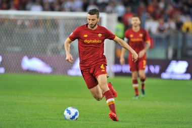 Bryan Cristante player of Roma, during the match of the Italian Serie A championship between Roma vs Napoli final result 0-0, match played at the Olympic Stadium in Roma. clipart