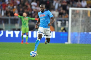 Napoli 'nin Kalidou Koulibaly oyuncusu, İtalya Serie A' nın Roma 'daki Olimpiyat Stadyumu' nda oynanan Roma-Napoli final maçı 0-0 'lık final karşılaşması karşılaşmasında.