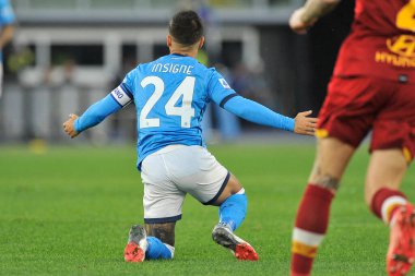 Napoli 'li Lorenzo Insigne, Roma' nın Napoli Olimpiyat Stadyumu 'nda oynanan İtalya Serie A final maçında Roma ile Napoli arasındaki 0-0' lık final maçında oynadı..