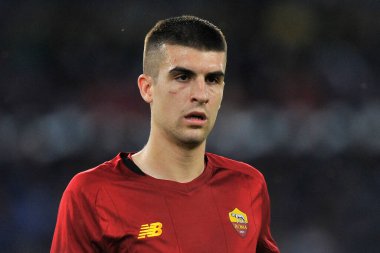 Gianluca Mancini player of Roma, during the match of the Italian Serie A championship between Roma vs Napoli final result 0-0, match played at the Olympic Stadium in Roma. clipart
