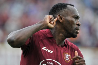 Salernitana 'dan Nwanko Simy, İtalya Serie A karşılaşmasında Salernitana - Empoli final maçı 2-4, Salerno' daki Aerechi Stadyumu 'nda oynandı..