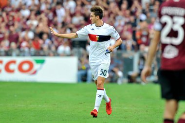 Cenova 'dan Andrea Cambiaso, Salernitana ile Cenova arasında oynanan İtalya SerieA Şampiyonası maçında Salerno' daki Arechi Stadyumu 'nda oynanan maç 1-0 berabere sonuçlandı. Salerno, İtalya, 02 Eylül 2021. 
