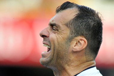 Cenova 'nın Goran Pandev oyuncusu, Salernitana ile Cenova arasındaki İtalya SerieA şampiyonası maçında Salerno' daki Arechi Stadyumu 'nda oynanan final maçı 1-0 oldu. Salerno, İtalya, 02 Eylül 2021. 