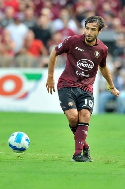 Salernitana 'dan Luca Ranieri, Salernitana ile Genoa arasında oynanan İtalya SerieA Şampiyonası maçında, final maçı 1-0 Salerno' daki Arechi Stadyumu 'nda oynandı. Salerno, İtalya, 02 Eylül 2021. 