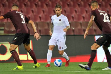 Reggina 'lı Federico Ricci, Salernitana ile Reggina arasındaki İtalya Kupası maçında Salerno' daki Arechi Stadyumu 'nda oynanan final maçında 2-0 yenildi. Salerno, İtalya, 16 Ağustos 2021. 