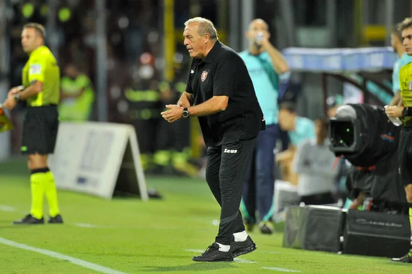 Fabrizio Castori Trenér Salernitana Během Utkání Italské Serie Liga Mezi — Stock fotografie