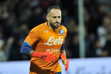 Napoli 'den David Ospina, Salernitana ile Napoli arasında oynanan İtalya Serie A şampiyonluğu maçında Salerno' daki Arechi Stadyumu 'nda oynanan final maçı 1-0' dır. Salerno, İtalya, 31 Ekim 2021. 