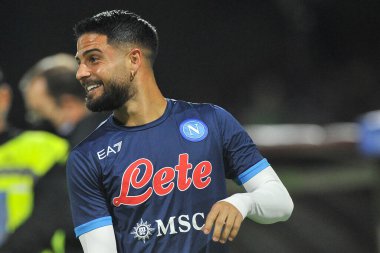 Napoli 'li Lorenzo Insigne, Salernitana ve Napoli arasındaki İtalya Serie A şampiyonası maçında Salerno' daki Arechi Stadyumu 'nda oynanan final maçı 1-0' dır. Salerno, İtalya, 31 Ekim 2021. 