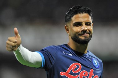 Napoli 'li Lorenzo Insigne, Salernitana ve Napoli arasındaki İtalya Serie A şampiyonası maçında Salerno' daki Arechi Stadyumu 'nda oynanan final maçı 1-0' dır. Salerno, İtalya, 31 Ekim 2021. 