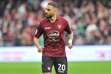 Salernitana 'nın Grigoris Kastanos oyuncusu, Salernitana ile Sampdoria arasındaki İtalya SerieA şampiyonası maçında, final maçı 0-2, Salerno' daki Arechi Stadyumu 'nda oynandı. Salerno, İtalya, 21 Kasım 2021. 