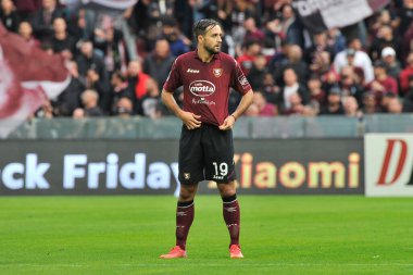 Salernitana 'lı Luca Ranieri, Salernitana ile Sampdoria arasındaki İtalyan SerieA şampiyonası maçında, final maçı 0-2, Salerno' daki Arechi Stadyumu 'nda oynandı. Salerno, İtalya, 21 Kasım 2021. 