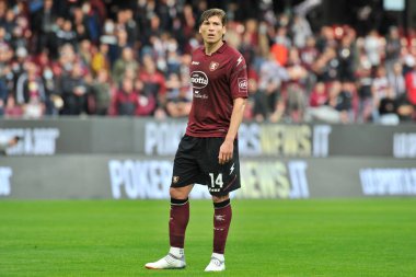 Salernitana 'dan Francesco Di Tacchio, Salernitana ile Sampdoria arasında oynanan İtalya SerieA şampiyonası maçında, final maçı 0-2, Salerno' daki Arechi Stadyumu 'nda oynandı. Salerno, İtalya, 21 Kasım 2021. 
