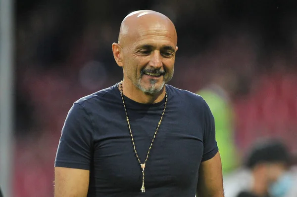 Luciano Spalletti Técnico Napoli Durante Jogo Campeonato Italiano Série Entre — Fotografia de Stock