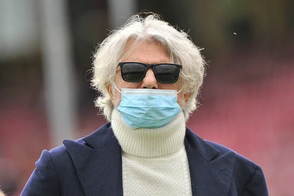 Massimo Ferrero Prezes Sampdoria Podczas Meczu Włoskiego Seriemistrzostwa Pomiędzy Salernitana — Zdjęcie stockowe