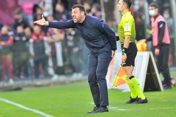 Roberto Aversa Sampdoria Durante Partida Campeonato Italiano Seriea Entre Salernitana — Fotografia de Stock