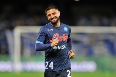Napoli 'nin Lorenzo Insigne oyuncusu, Napoli ile Verona arasında oynanan İtalya Serie A şampiyonluğu maçında Diego Armando Maradona Stadyumu' nda oynanan maç 1-1 'dir. Napoli, İtalya, 07 Kasım 2021. 