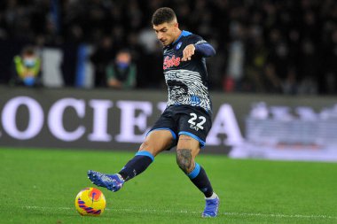Napoli 'den Giovanni Di Lorenzo, Napoli ile Verona arasında oynanan İtalya Serie A şampiyonluğu maçında Diego Armando Maradona Stadyumu' nda oynanan final maçı 1-1 'dir. Napoli, İtalya, 07 Kasım 2021. 