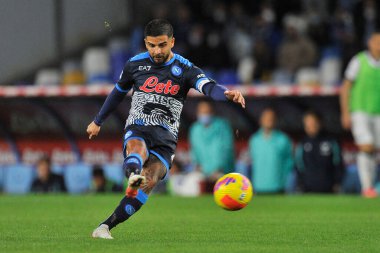 Napoli 'nin Lorenzo Insigne oyuncusu, Napoli ile Verona arasında oynanan İtalya Serie A şampiyonluğu maçında Diego Armando Maradona Stadyumu' nda oynanan maç 1-1 'dir. Napoli, İtalya, 07 Kasım 2021. 