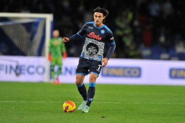 Napoli 'li Eljif Elmas, Napoli ile Verona arasında oynanan İtalya Serie A şampiyonluğu maçında Diego Armando Maradona Stadyumu' nda oynanan maç 1-1 'dir. Napoli, İtalya, 07 Kasım 2021. 