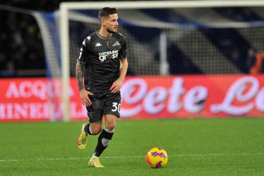 Empoli 'nin Petar Stojanoviç oyuncusu, Napoli - Empoli final maçı sırasında Diego Armando Maradona Stadyumu' nda oynanan Napoli 0, Empoli 1 arasındaki maç sırasında. 