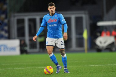 Napoli 'den Giovanni Di Lorenzo, Napoli - Empoli final maçı sırasında Diego Armando Maradona Stadyumu' nda oynanan Napoli 0, Empoli 1 karşılaşması finalinde. 