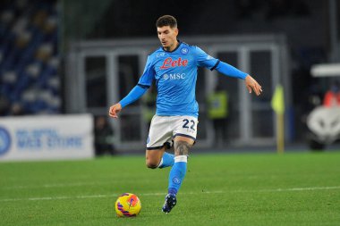 Napoli 'den Giovanni Di Lorenzo, Napoli - Empoli final maçı sırasında Diego Armando Maradona Stadyumu' nda oynanan Napoli 0, Empoli 1 karşılaşması finalinde. 