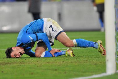 Napoli 'nin Eljif Elmas oyuncusu, Napoli ile Empoli arasındaki İtalyan Serie A şampiyonluğu maçında, Napoli 0, Empoli 1, Diego Armando Maradona Stadyumu' nda oynandı.. 