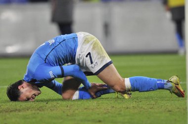 Napoli 'nin Eljif Elmas oyuncusu, Napoli ile Empoli arasındaki İtalyan Serie A şampiyonluğu maçında, Napoli 0, Empoli 1, Diego Armando Maradona Stadyumu' nda oynandı.. 