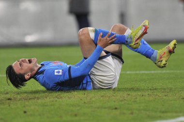 Napoli 'nin Eljif Elmas oyuncusu, Napoli ile Empoli arasındaki İtalyan Serie A şampiyonluğu maçında, Napoli 0, Empoli 1, Diego Armando Maradona Stadyumu' nda oynandı..