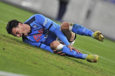 Napoli 'nin Eljif Elmas oyuncusu, Napoli ile Empoli arasındaki İtalyan Serie A şampiyonluğu maçında, Napoli 0, Empoli 1, Diego Armando Maradona Stadyumu' nda oynandı.. 