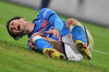 Napoli 'nin Eljif Elmas oyuncusu, Napoli ile Empoli arasındaki İtalyan Serie A şampiyonluğu maçında, Napoli 0, Empoli 1, Diego Armando Maradona Stadyumu' nda oynandı.. 