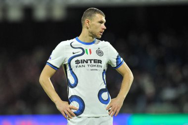 Inter takımından Edin Dzeko, İtalya Serie A 'nın Salernitana - Inter final maçında Salernitana 0, Inter 5, Arechi Stadyumu' nda oynandı. Napoli, İtalya, 17 Aralık 2021. 