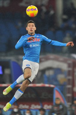 Napoli 'li Hirving Lozano oyuncusu, Napoli - Spezia final maçında Napoli 0, Spezia 1, Diego Armando Maradona Stadyumu' nda oynandı. Napoli, İtalya, 22 Aralık 2021. 