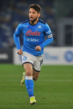 Napoli 'nin Dries Mertens oyuncusu, Napoli - Spezia final maçında Napoli 0, Spezia 1, Diego Armando Maradona Stadyumu' nda oynandı. Napoli, İtalya, 22 Aralık 2021. 