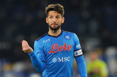 Napoli 'nin Dries Mertens oyuncusu, Napoli - Spezia final maçında Napoli 0, Spezia 1, Diego Armando Maradona Stadyumu' nda oynandı. Napoli, İtalya, 22 Aralık 2021. 