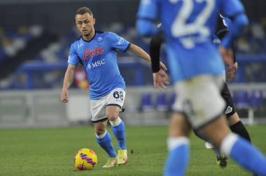 Napoli 'li Stanislav Lobotka oyuncusu, Napoli - Spezia final maçında Napoli 0, Spezia 1, Diego Armando Maradona Stadyumu' nda oynandı. Napoli, İtalya, 22 Aralık 2021. 