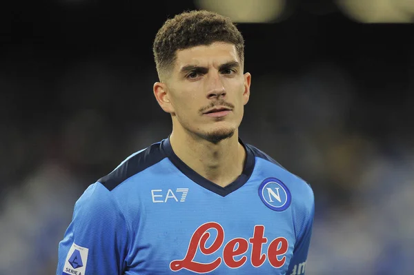 Napoli 'den Giovanni Di Lorenzo, Napoli - Empoli final maçı sırasında Diego Armando Maradona Stadyumu' nda oynanan Napoli 0, Empoli 1 karşılaşması finalinde. 