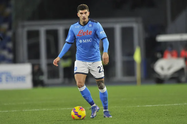Napoli 'den Giovanni Di Lorenzo, Napoli - Empoli final maçı sırasında Diego Armando Maradona Stadyumu' nda oynanan Napoli 0, Empoli 1 karşılaşması finalinde. 